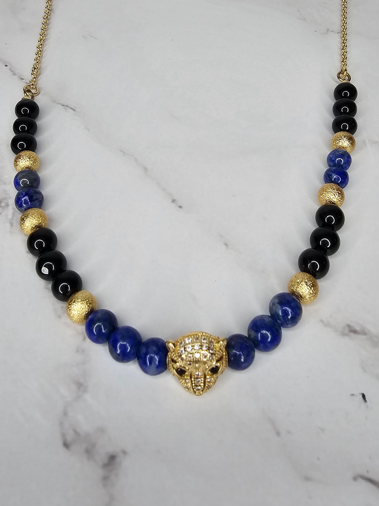 "Bastet" Crystal Necklace - Protection and Protection of Home - 18" Gold Filled Chain