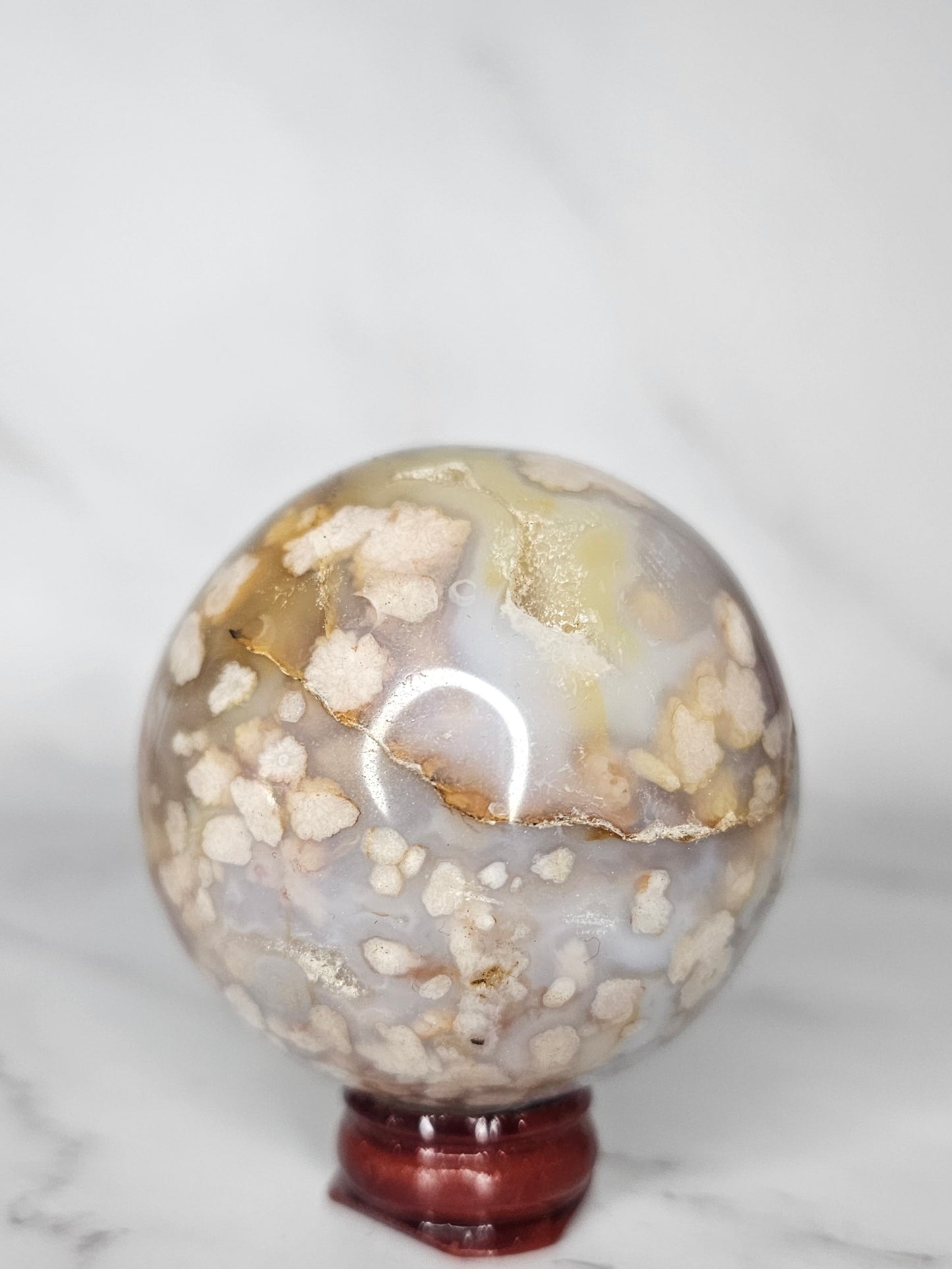 Flower Agate Crystal Sphere