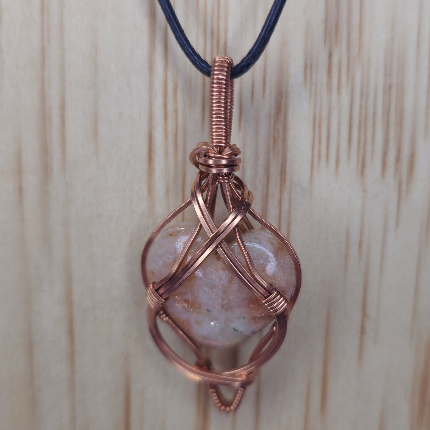Sunstone Heart Shaped Crystal Pendant