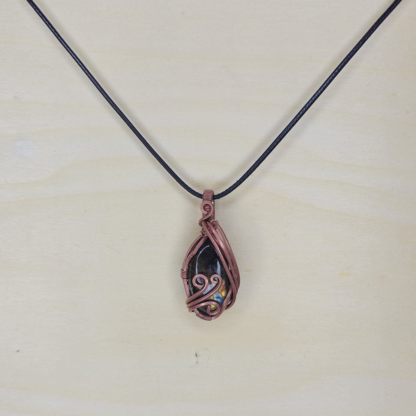 Mini Labradorite Crystal Pendant - Wire Wrapped