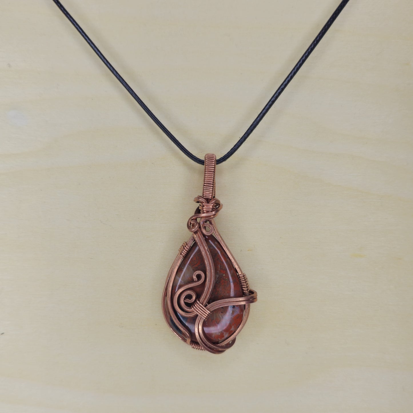 Red Jasper Crystal Pendant - Wire Wrapped