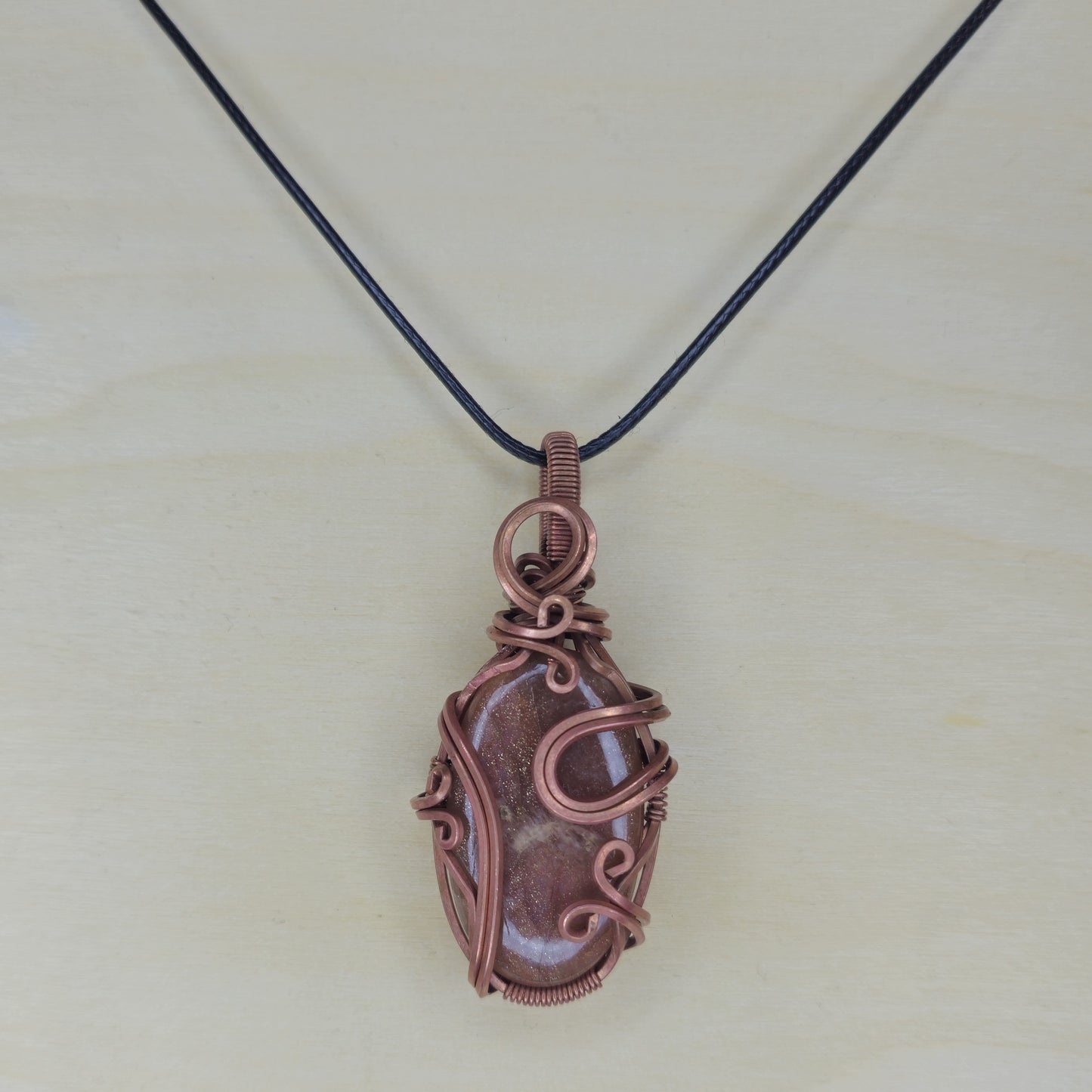 Sunstone Crystal Pendant - Wire Wrapped