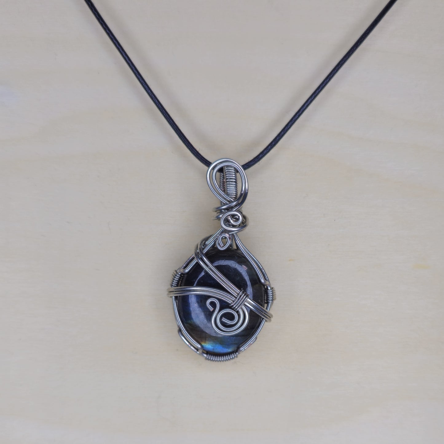 Labradorite Crystal Pendant - Wire Wrapped