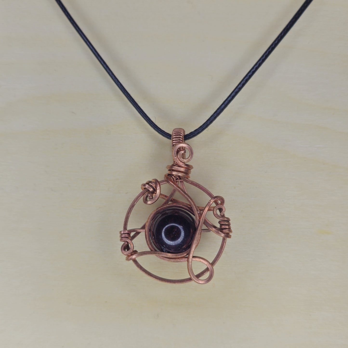 Arcane Circle - Garnet Crystal Pendant - Wire Wrapped
