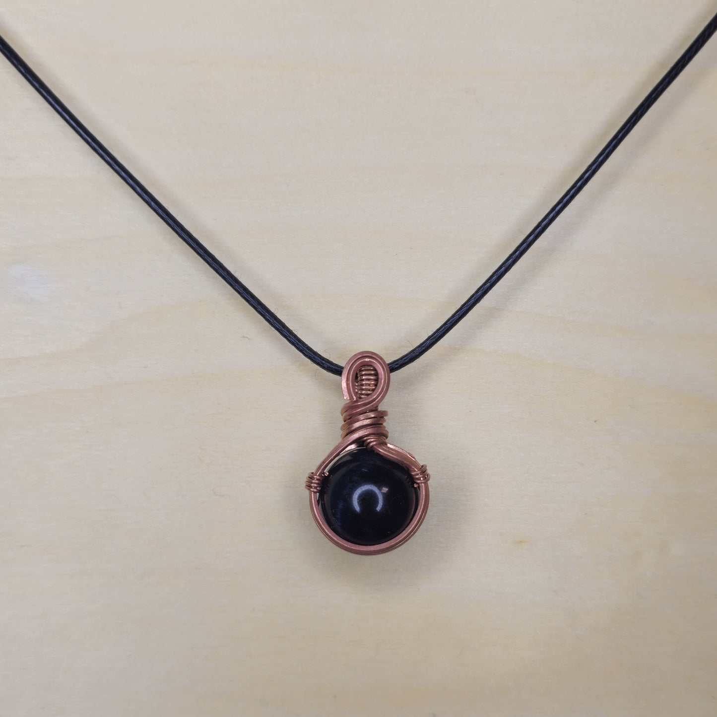 Arcane Seed - Obsidian Crystal Pendant - Wire Wrapped