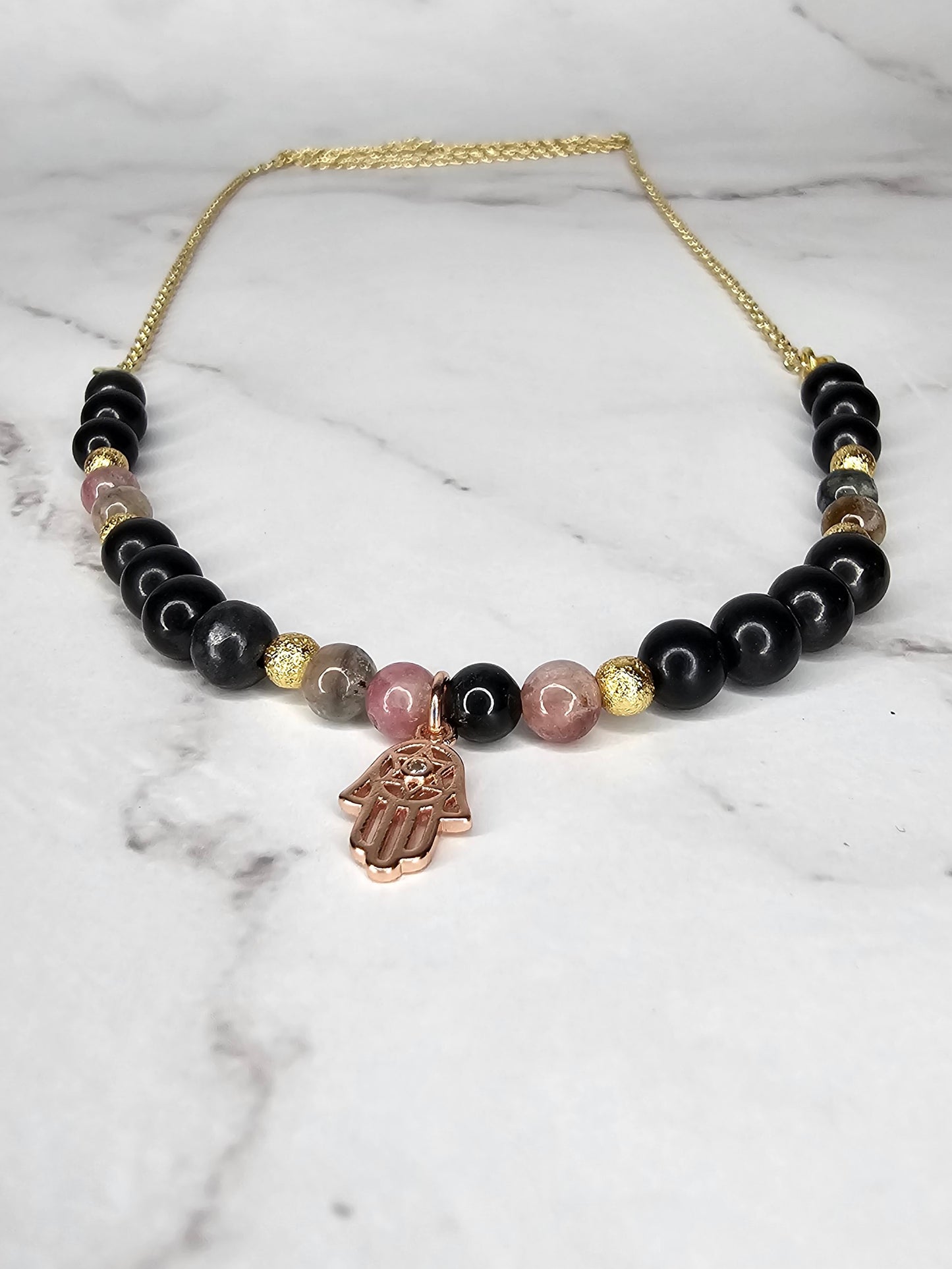 "Barrier" Crystal Necklace - Protection and Healing - 18" Gold Filled Chain