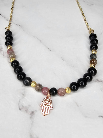 "Barrier" Crystal Necklace - Protection and Healing - 18" Gold Filled Chain