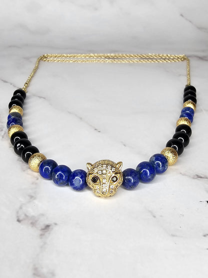 "Bastet" Crystal Necklace - Protection and Protection of Home - 18" Gold Filled Chain