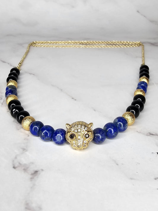 "Bastet" Crystal Necklace - Protection and Protection of Home - 18" Gold Filled Chain