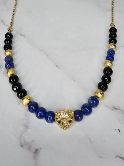 "Bastet" Crystal Necklace - Protection and Protection of Home - 18" Gold Filled Chain