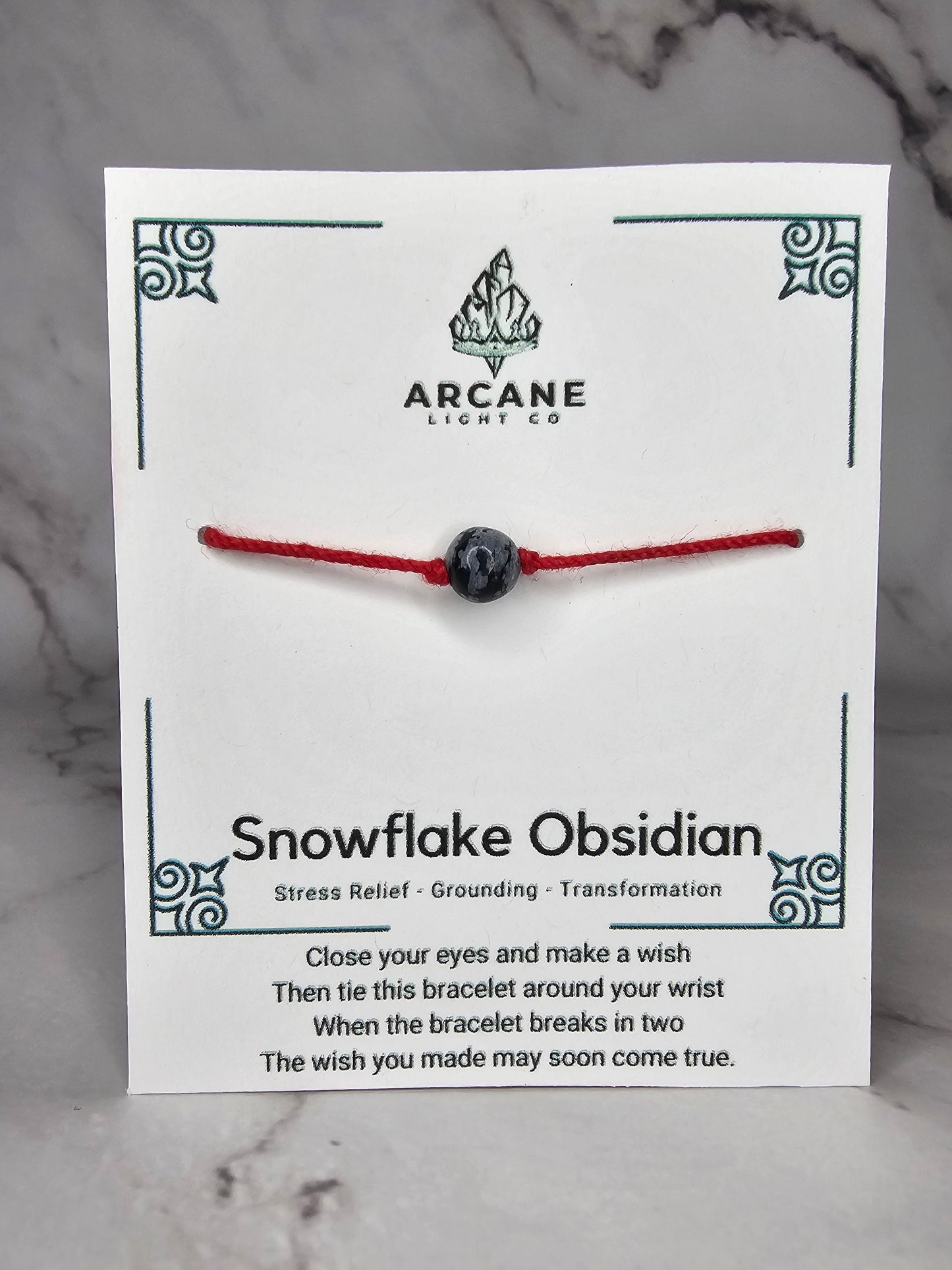 Arcane Wish Bracelet - Snowflake Obsidian
