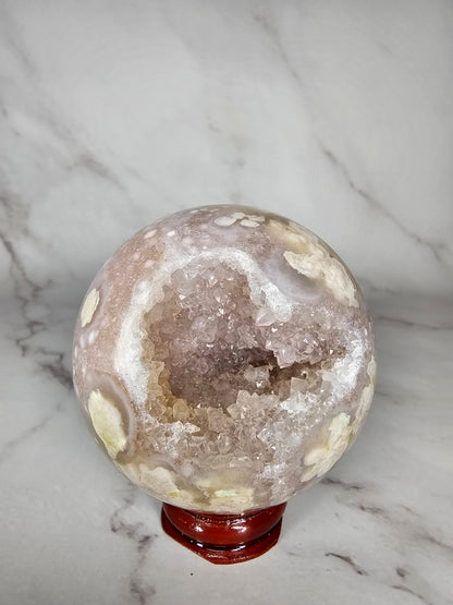Druzy Flower Agate Crystal Sphere