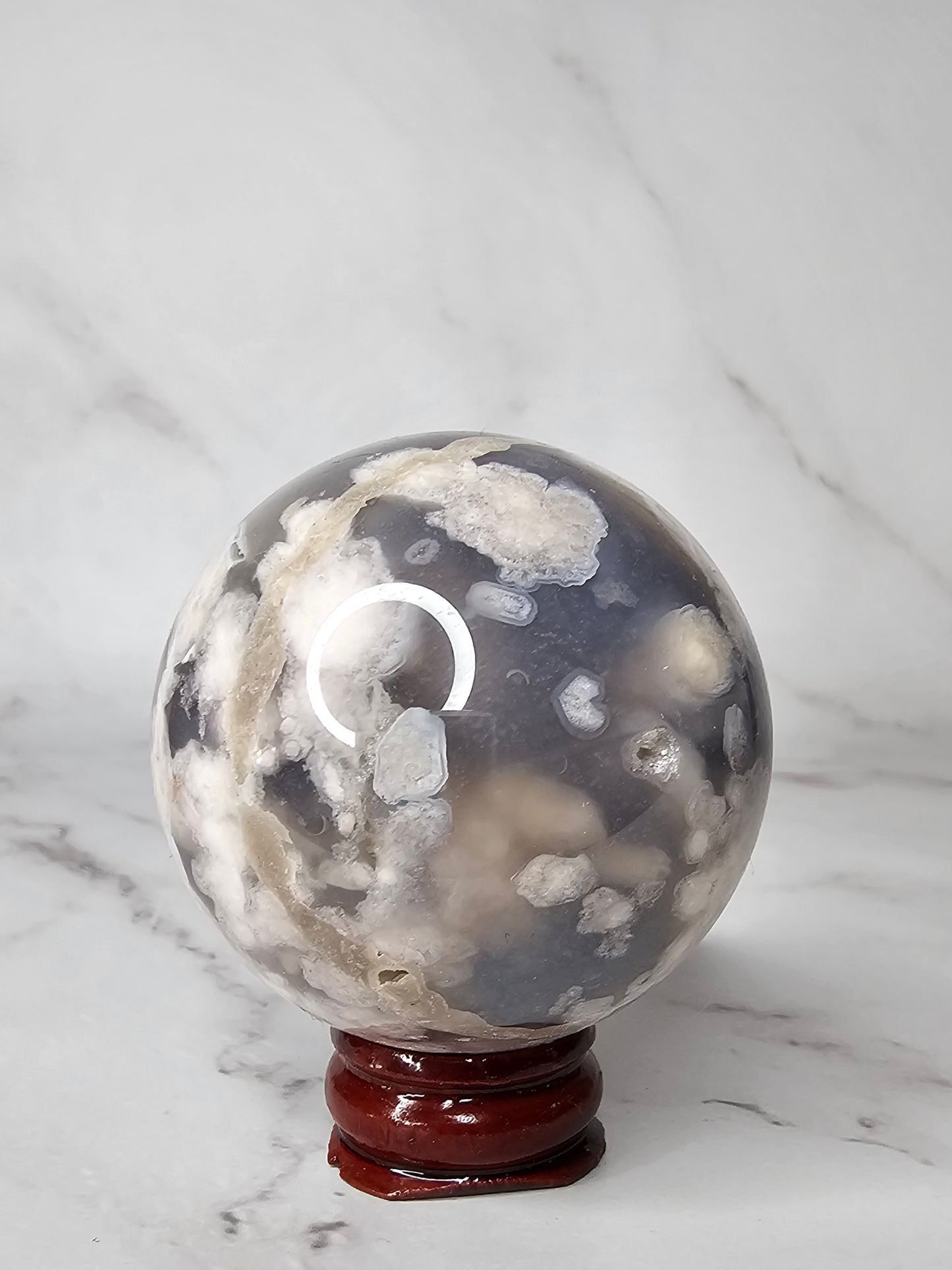 Flower Agate Crystal Sphere