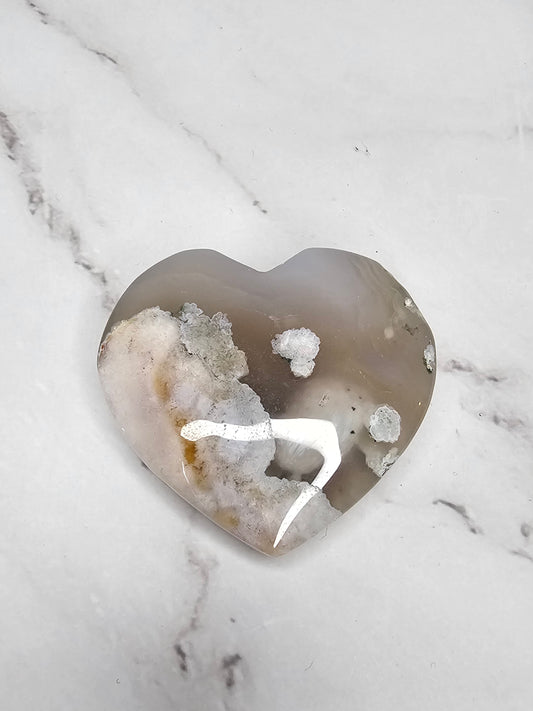 Flower Agate Palm Stone Heart