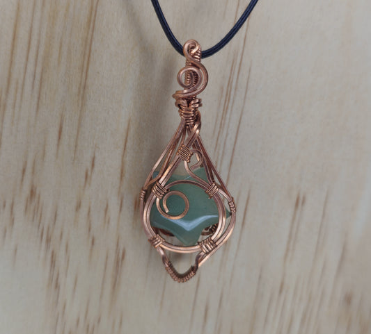 Green Aventurine Star Shaped Crystal Pendant