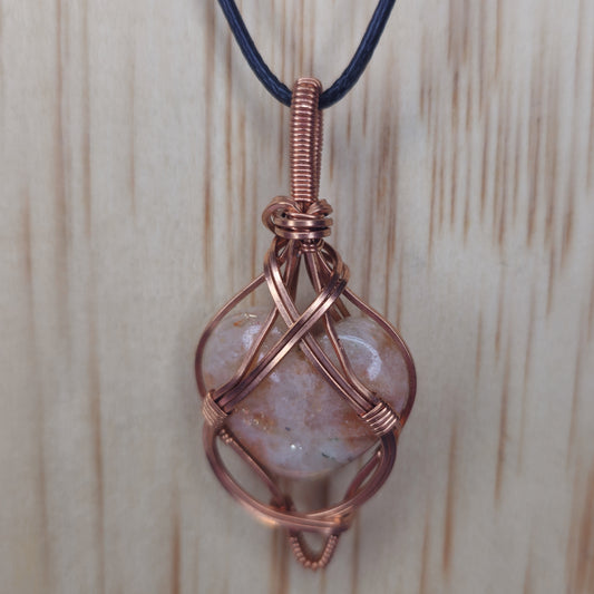 Sunstone Heart Shaped Crystal Pendant