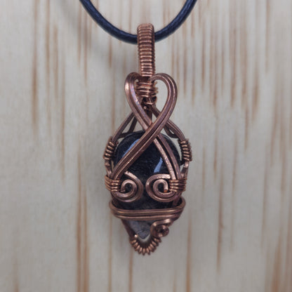 Tourmalinated Quartz Crystal Pendant - Wire Wrapped