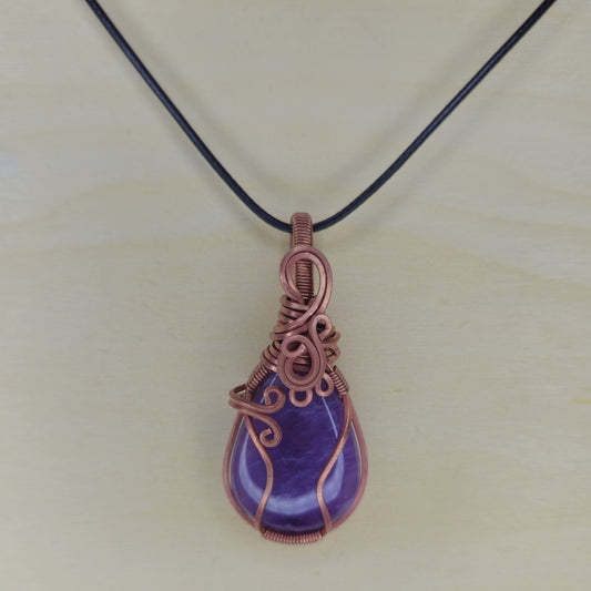 Amethyst Crystal Pendant - Wire Wrapped