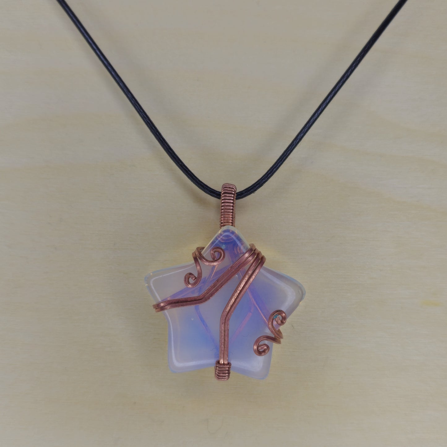 Opalite Star Crystal Pendant - Wire Wrapped