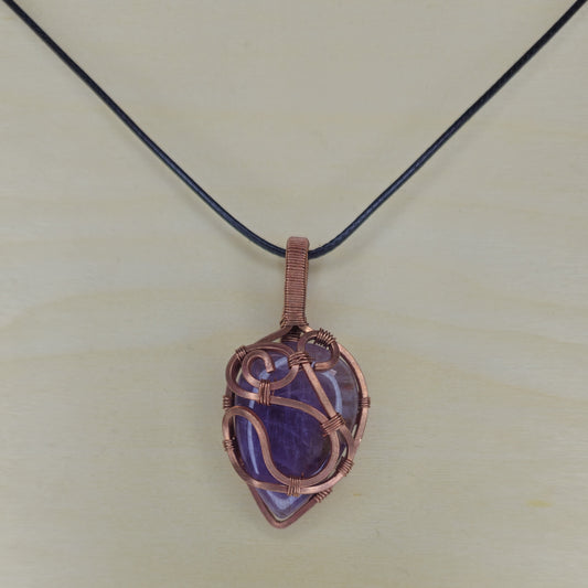 Amethyst Crystal Pendant - Wire Wrapped
