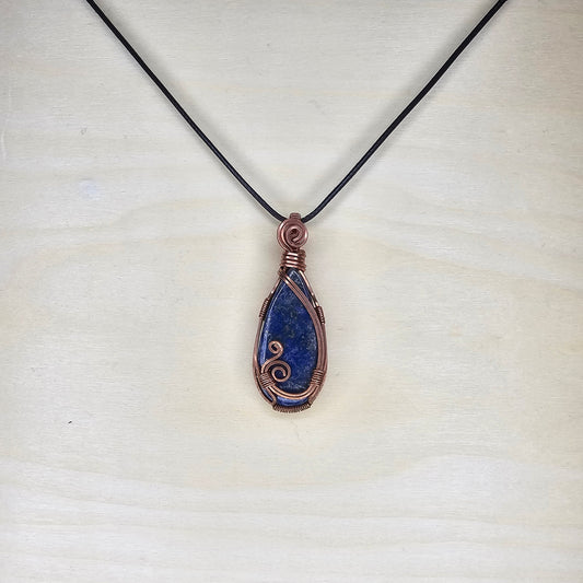 Lapis Lazuli Crystal Pendant - Wire Wrapped