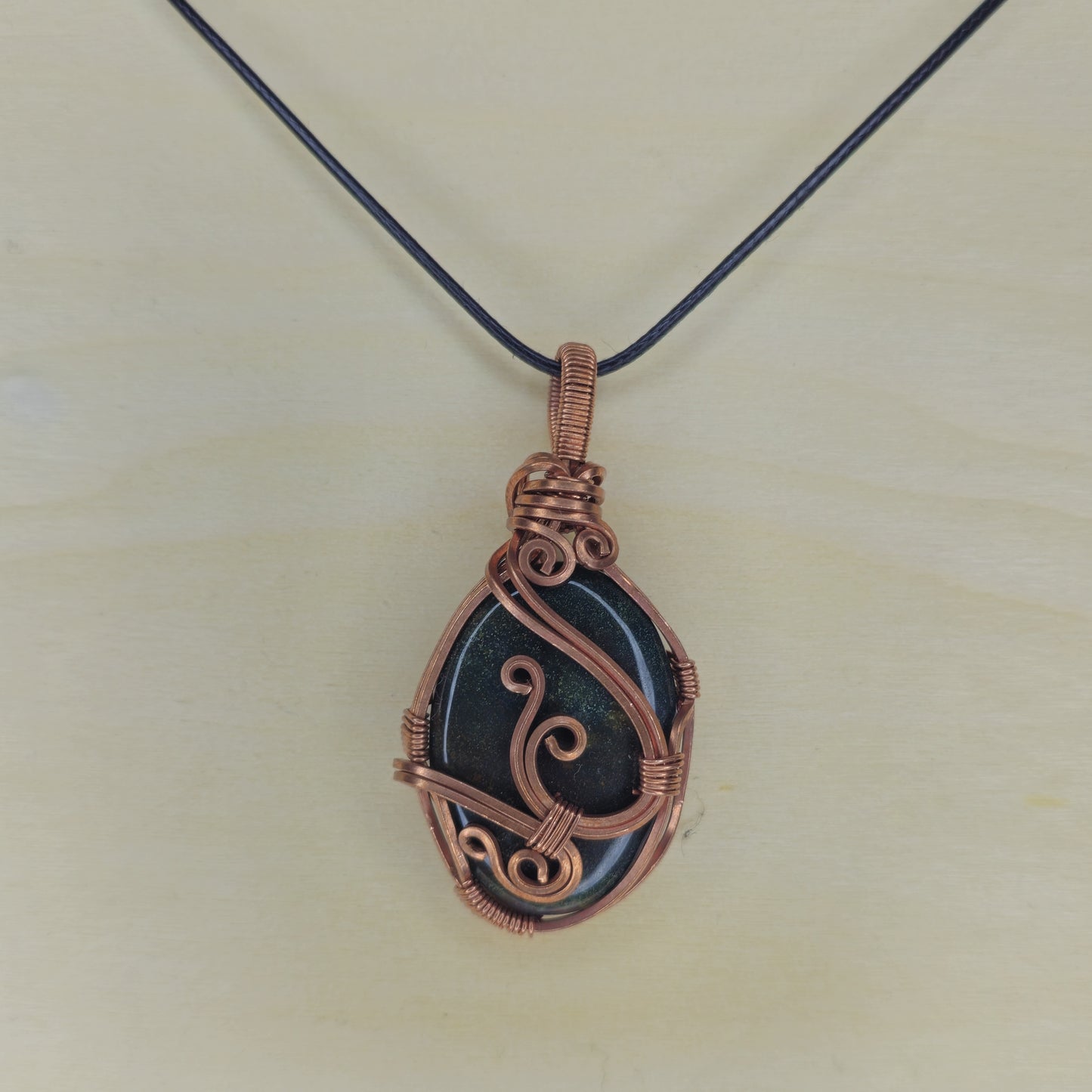 Bloodstone Crystal Pendant - Wire Wrapped