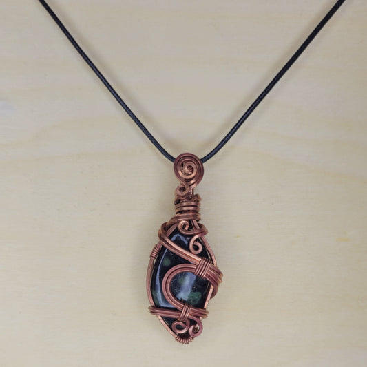 Kambaba Jasper Crystal Pendant - Wire Wrapped