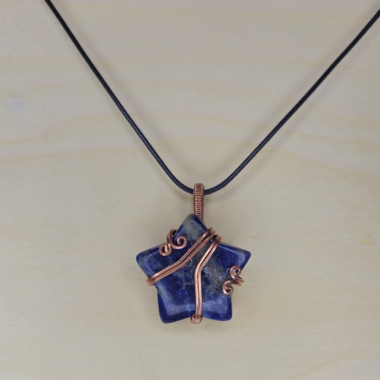 Sodalite Star Crystal Pendant - Wire Wrapped