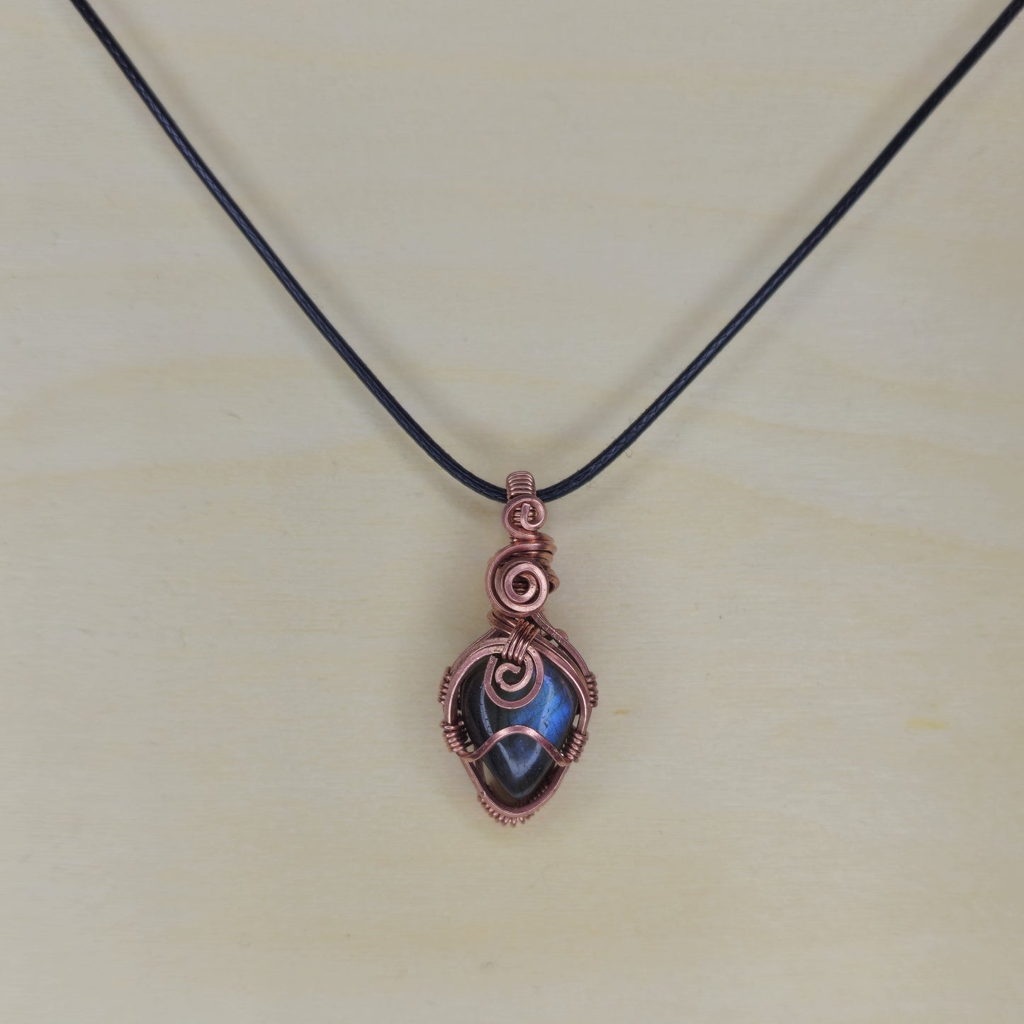 Mini Labradorite Crystal Pendant - Wire Wrapped
