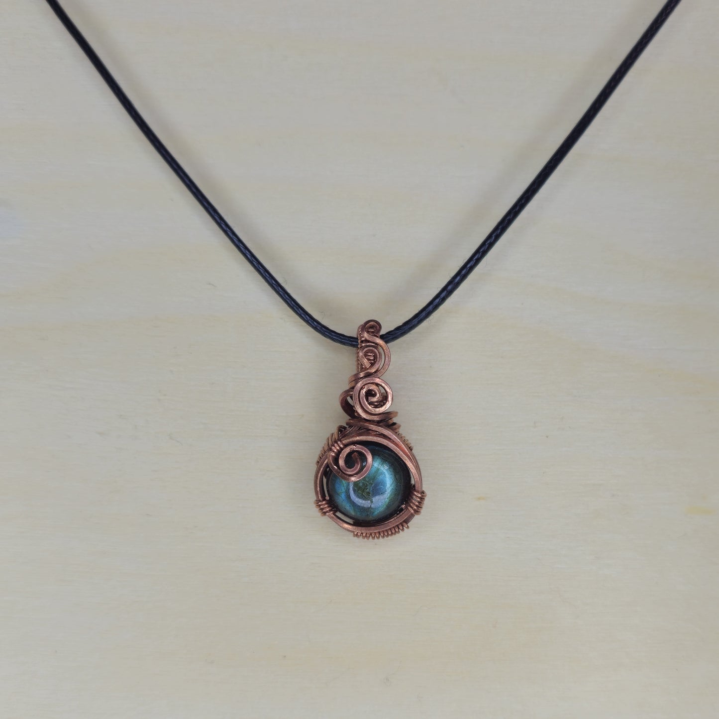 Mini Labradorite Crystal Pendant - Wire Wrapped