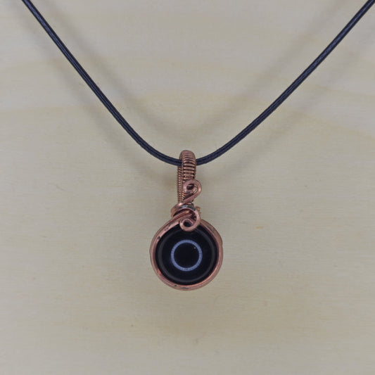 Arcane Seed - Obsidian Crystal Pendant - Wire Wrapped
