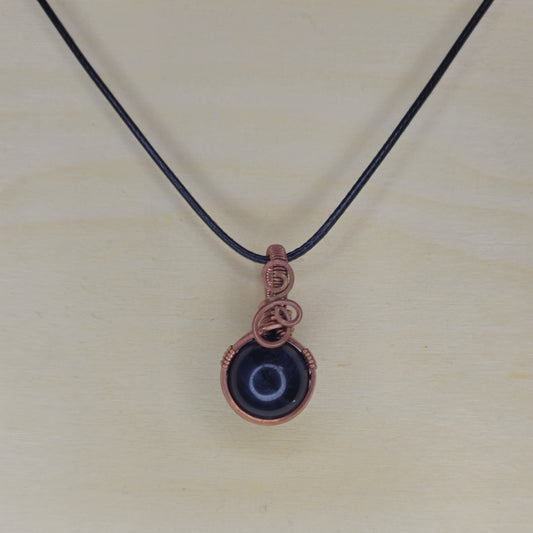 Arcane Seed - Obsidian Crystal Pendant - Wire Wrapped