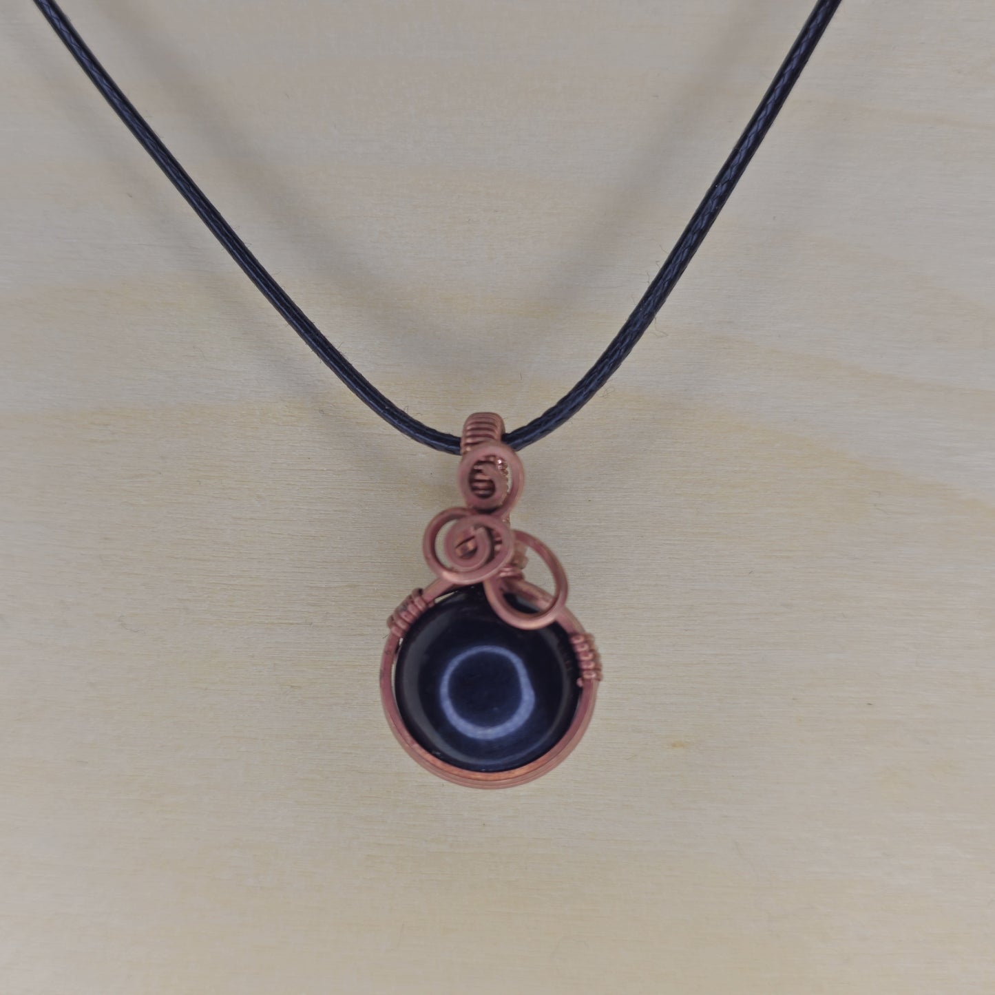 Arcane Seed - Obsidian Crystal Pendant - Wire Wrapped